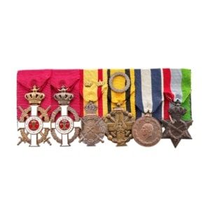 Μπαρέτα μεταλλίων με 6 απονομές Παράσημα - Στρατιωτικά μετάλλια - Τάγματα αριστείας