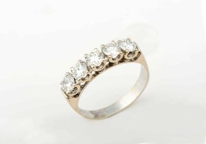 Λευκόχρυσο δαχτυλίδι σειρέ με μπριγιάν VS1 Εκλεκτά Κοσμήματα