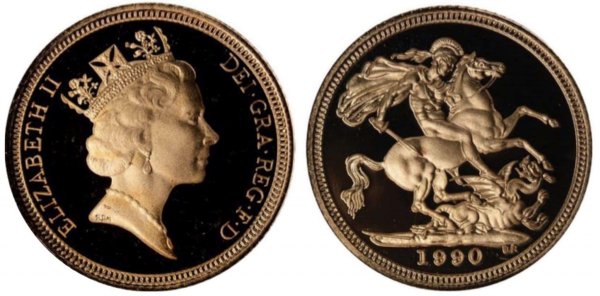 1990 gold sovereign proof Ξένα νομίσματα