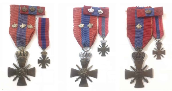 Πολεμικοί σταυροί Ά,Β´& Γ´ τάξεων με μινιατούρες Παράσημα - Στρατιωτικά μετάλλια - Τάγματα αριστείας