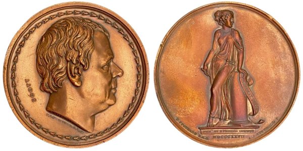 1827 Walter Scott bronze medal, THE GREAT MEN Αναμνηστικά Μετάλλια