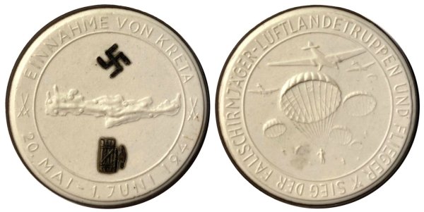 1941 Meissen Porcelain Kreta Medal Αναμνηστικά Μετάλλια