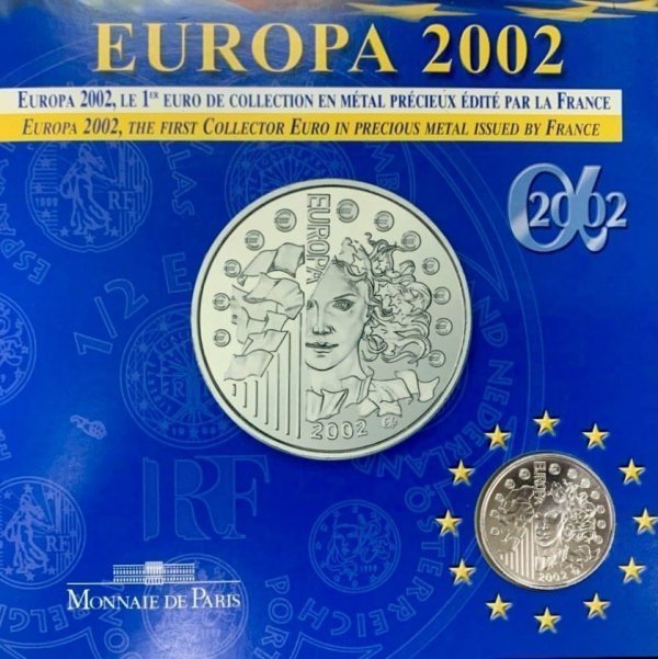 Europa Silver coin 2002  – The first collector euro Ευρώ Συλλεκτικά Νομίσματα