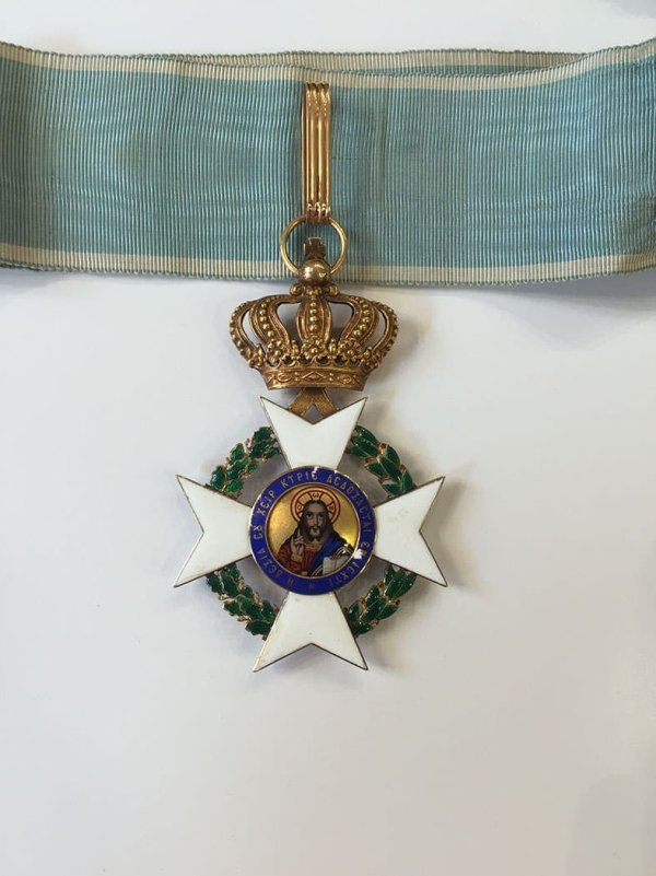 Ολόχρυσος Κ18 σταυρός ταξιαρχών του τάγματος του Σωτήρος Παράσημα - Στρατιωτικά μετάλλια - Τάγματα αριστείας