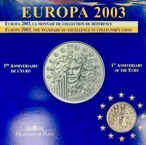 Europa Silver coin 2003  – The standard of excellence Ευρώ Συλλεκτικά Νομίσματα