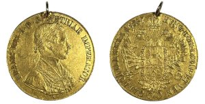 Austria Franz Joseph I 1857 4 ducat gold coin (holed) Ξένα νομίσματα