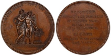 1826 Medal Beaux-Arts de Grèce à Lyon Bronzed AE PCGS SP63 Αναμνηστικά Μετάλλια